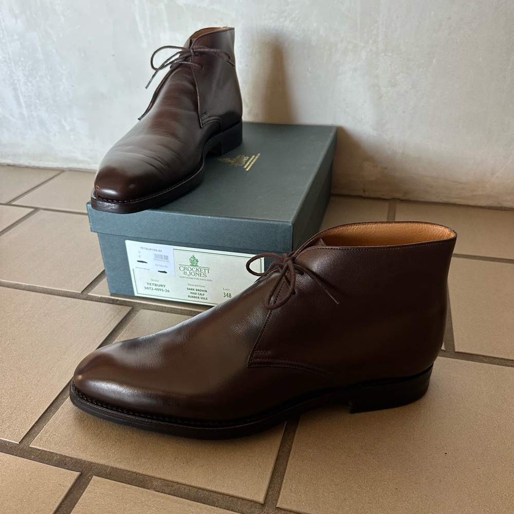 Crockett & Jones Tetbury - Dark Brown Wax Calf - UK 9E (fits like US 11)